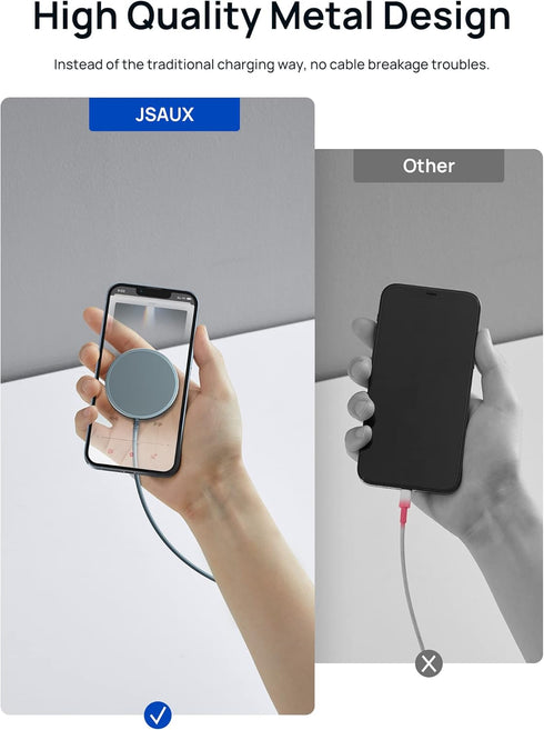 JSAUX Magnetic Wireless Charger Compatible with MagSafe Charger/iPhone 15/15 Pro/15 Plus/15 Pro Max/14/14 Pro/14 Plus/14 Pro Max/13/13 Pro/13 Pro ...