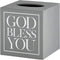 Creative Brands Faithworks - God Bless You Wooden Tissue Box Cover, Small, Grey...