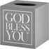 Creative Brands Faithworks - God Bless You Wooden Tissue Box Cover, Small, Grey...