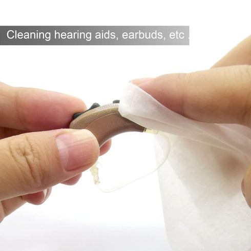 120 Count Hearing Aid Wipes Individually Packaged Cleaning Towelette with Cleaning Tools for Hearing Amplifier...