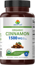 Brieofood Organic Cinnamon 1500mg, 45 Servings, Vegetarian, Gluten Free, 90 Vegetarian Tablets...