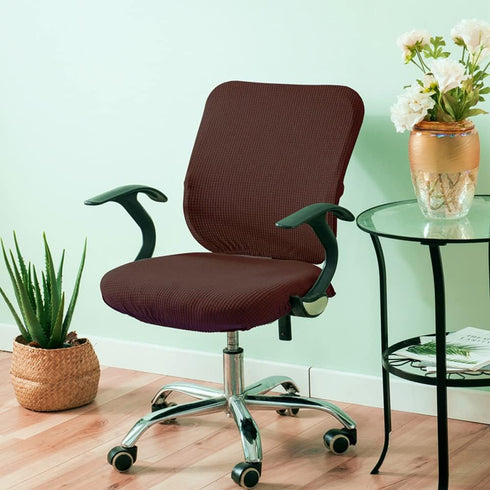 Office Chair Cover Water Resistant- Split Protective & Stretch Jacquard Elastic Universal Slipcover for Desk Task Chair, Computer Rotating Chair, ...