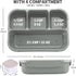 Bento Box Adult Lunch Box, Lunch Containers for Kids Girls Boys with 4 Compartments, Lunchable Food Container with Utensils, Sauce Jar, Muffin Lin...