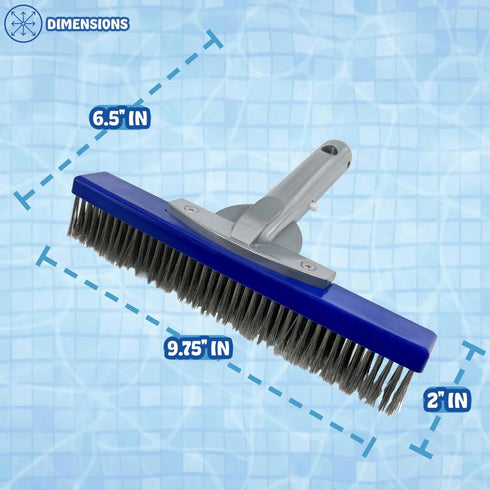 Poolzilla Medium Hard Bristle Brush for Gunite and Concrete Pools, Not for Vinyl Use, Clean Walls and Tiles...