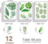 Leaf Wall Decals, H2MTOOL 64 PCS Removable Tropical Plants Tree Leaves Stickers for Kids Nursery Room Decor...
