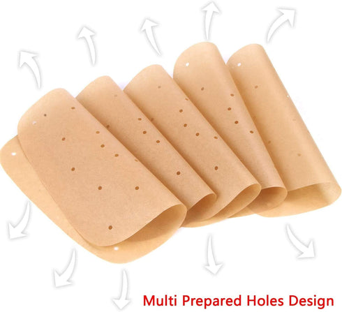 200pcs Square 8.5 inch air fryer parchment paper liners,perforated parchment paper for air fryer,ovens & microwaves or 8-9 inches bamboo or metal ...