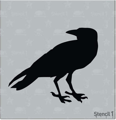 Stencil1 Raven Stencil - Durable Quality Reusable Mylar Stencils - Great for Halloween & Pumpkin Decorating Art Craft - 5.75" x 6"...