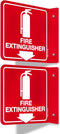 T&R Fire Extinguisher Sign, Fire Extinguisher with Down Arrow - 2 Pack - 6 x 6 Inches Acrylic, 2 pre-drilled holes, Includes Matching Screws, Use ...