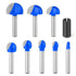 8Pcs Cove Box Cemented Carbide Router Bit for Woodworking, MDF and Plywood, 1/4" Shank Round Nose, 1/4" 5/16" 3/8" 1/2" 5/8" 3/4" 7/8" 1" Cutting ...