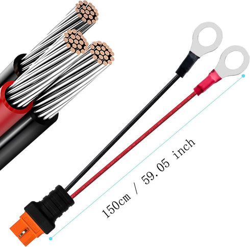 XT60i to O Ring Terminal Cable?More Than 8A?10AWG Extension Cable XT60i Female to O Ring Connector XT60i-f Compatible with Lipo Batterie (1.5M/5FT...