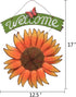 Sunflower Welcome Sign Metal Hanging Welcome Plaque for Wall Front Door - Decorative Flower Yard Signs Spring Wreath Decor for Garden Porch Patio ...