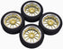 4Pcs 1/10 On-Road Foam Tires& 9003 Wheel Rims 12mm Hex for HSP HPI RC Racing Car Toy, Gold...