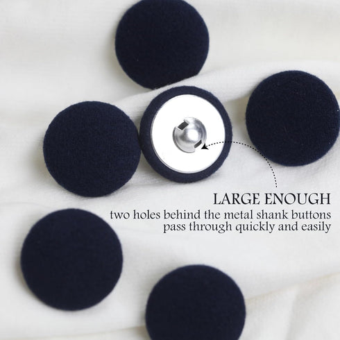 10PCS Fabric Cloth Covered Buttons with Metal Shank Buttons for Suits Gowns Blouses Tuxedo Sweaters Fabric Buttons Blue 30mm...