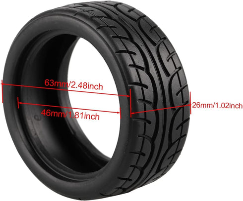 8pcs 1/10 on Road Soft Tires Tyres Fit for RC 1:10 Touring On Road Car Wheels Rim Black...