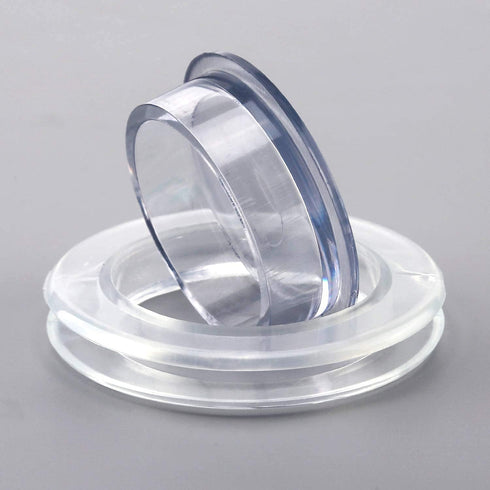 AIEX 2 Inch 2 Set Patio Table Umbrella Hole Ring and Cap Set Silicone Transparent Including 2 Rings and 2 Stoppers...
