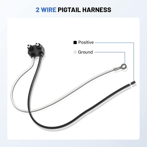 Oyviny 10PCS Truck Trailer 2 Wire Pigtail Harness 10" Long, Right Angle 2 Pin Trailer Light Connector Fits with 2" and 2.5" Side Marker/Clearance ...