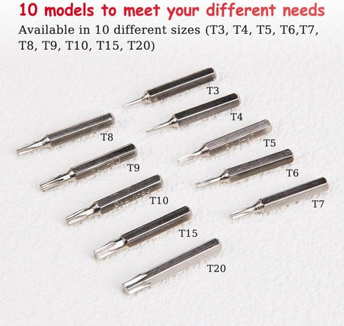 10pcs/Set 4mm Torx Bits Set CR-V T3 T4 T5 T6 T7 T8 T9 T10 T15 T20 Batch Head Screwdriver Bit Kit Multi Mobile Repair Tools...