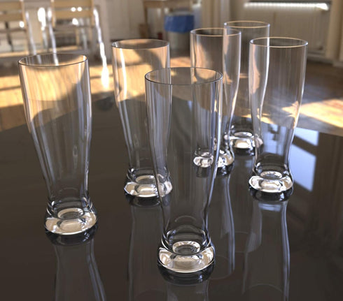 QG 25 oz Unbreakable BPA Free Plastic Pilsner Beer glass | Set of 4 Clear...