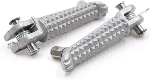 uxcell 1 Pair 7mm Aluminium Alloy Motorcycle Footrest Footpeg Foot Rest Peg Bike Bicycle Cycling Silver Tone for Yamaha...