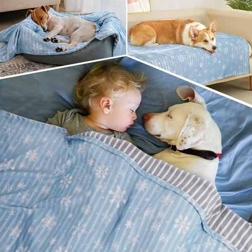 Dog Cooling Blanket Lightweight Self Cooling Blanket Bed Cover for Small Medium Dogs Washable Dog Cat Summer Blanket &Ice Silk Cooling Pet Blanket...
