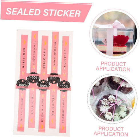 Self Adhesive Paper Sealing Stickers - 100pcs Seal Labels for Packaging - Pastry Seal Strip for Handmade Craft Art - Food Retail Package Sticker f...