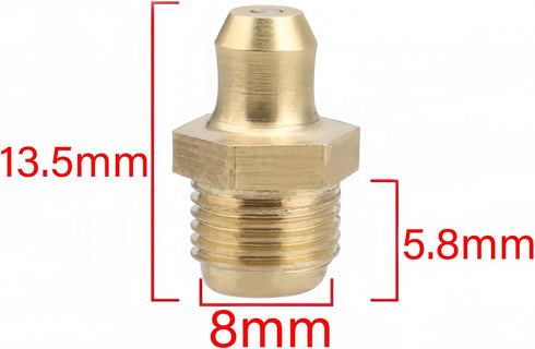 M8 x 1mm Brass Hydraulic Straight Grease Fitting Replacdement, 25Pcs...