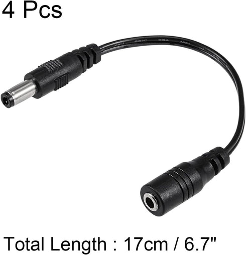 uxcell 16cm 3.5x1.35mm Female to 5.5x2.1mm Male DC Power Extension Cable Connector for CCTV Security Camera 4pcs...