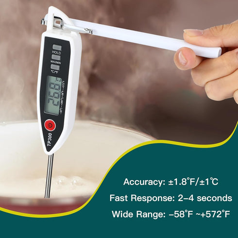 6 Set Waterproof Food Thermometer for Water, Liquid, Candle and Cooking Digital Meat Thermometer with Long Probe Instant Read Thermometer for Kitc...