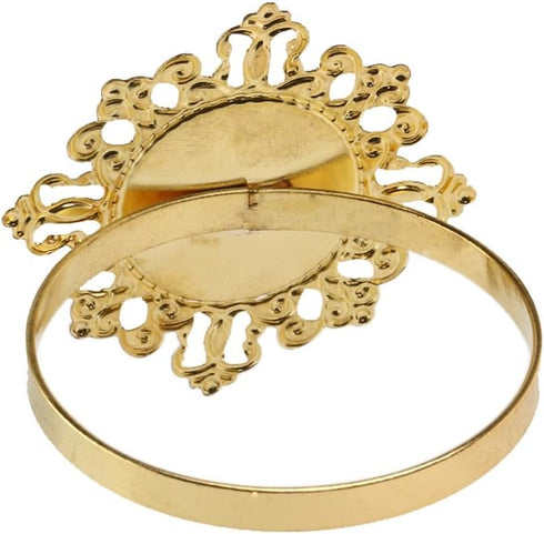 VORCOOL 12pcs Acrylic Napkin Rings Napkin Holders Wedding Banquet Dinner Decoration (Golden)...