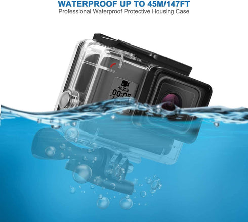 Kuptone Waterproof Housing Case for GoPro Hero 7/(2018) 6/5 Black, 45m Underwater Diving Protective Housing Shell with Bracket Accessories for Go ...