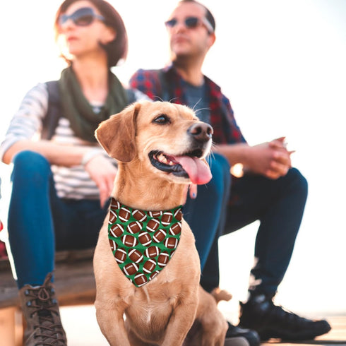 Nepnuser American Football Dog Bandana Touch Down Rugby Game Day Sports Themed Party Adjustable Triangle Bibs Scarf Accessories for Dogs Pets...