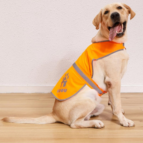 Reflective Dog Vest,High Visibility Orange Dog Vest,Dog Safety Vest for Walking, Jogging or Training L...