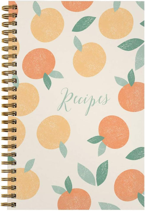 Softcover Sweet Recipes 5.5" x 8.5" Spiral Recipe Notebook/Journal, 120 Recipe Pages, Durable Gloss Laminated Cover, Gold Wire-o Spiral. Made in T...