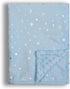 Baby Blanket for Boys Girls Soft Minky with Double Layer Dotted Backing, Star and Moon Printed 30 x 40 Inch Receiving Blanket (Blue)...