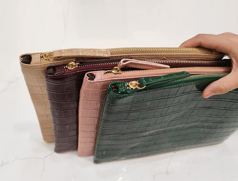 Women Envelope Clutch Purse Bag Fashion Crocodile Embossed PU leather Oversized Ladies Evening Party Clutches...