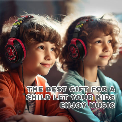 Kids Headphones Volume Limited 85/110dB for Over-Ear Foldable Sound Protection Headset with Mic Inline AUX 3.5mm Cord for Child School Travel Tabl...