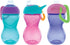 Nuby No-Spill Clik-It Soft Spout Sippy Cup with Easy Grip - (3-Pack) 10 oz - Baby Sippy Cup for 6+ Month Old - Aqua/Pink/Purple...