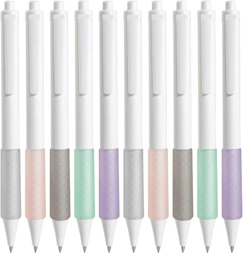 Click Silent Gel Pens Fine Point Smooth Writing Pens, 10 Pcs Cute Pens for Journaling, Aesthetic Pens, 0.5 mm Fine Point Pen, Black Ink Pens, Kawa...