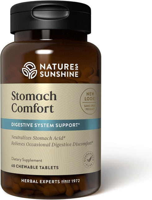Nature's Sunshine Stomach Comfort, 60 Chewable Tablets | Helps Neutralize Acid and Soothe the Stomach by Supporting Digestion...