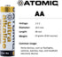 ATOMIC AA Battery 1.5V Ultra Alkaline LR6 AM3 (24 Batteries)...