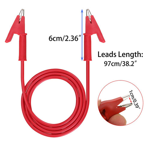 Sumnacon 5 Pcs Dual Ended Crocodile Alligator Clips, 15A Test Lead Wire Cable with Insulators Clips, 5 Colors 3.3 ft/1m Test Flexible Cable with P...