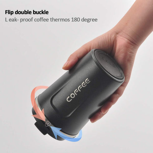 12 oz Stainless Steel Vacuum Insulated Tumbler - Coffee Travel Mug Spill Proof with Lid - Thermos Cup for Keep Hot/Ice Coffee,Tea and Beer (Black)...