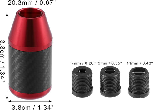 X AUTOHAUX Automatic Universal Manual Gear Stick Shift Knob Transmission Gear Lever Stick Shifter Handle Carbon Fiber Pattern Red...