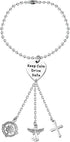FUSTMW Drive Safe Rearview Mirror Hanging Guardian Angel Car Charm Accessories New Driver Gifts Car Interior Decoration Charm (Silver)...