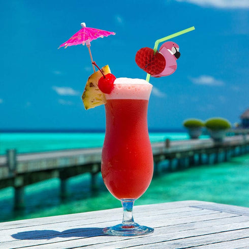 ALINK 50 Flamingo Straws, Plastic Drinking Straws for Tropical Luau Party Supplies/Hawaiian/Birthday/Pool Party Decorations...