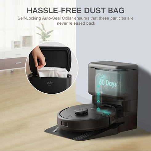 10 Pack Replacement Dust Bags for eufy L60/ L50 Hybrid Robot Vacuum with Self Empty Station, 2.5L Large Vacuum Dust Bags for Haier H9+, Conga Home...
