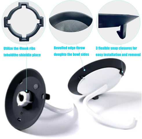 Dough Hook Shield for Kitchen Aid Stand Mixer Hooks Compatible with KitchenAid C Type Shape Dough Hooks...
