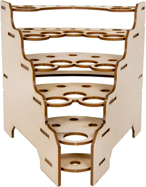 The Broken Token Modular Paint Rack w/ 26mm Holes - 45° Wedge - Multiple Organizer for Paint Bottles, Pots, and Brushes in Tiered Layout - Customi...