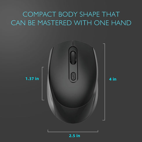 ONE-UP Wireless Mouse, 2.4G Silent Mouse, Computer Mouse with USB Nano Receiver for Laptop, Chromebook, PC, Mac, Windows and School Work (Black)...