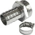 Beduan Stainless Steel Garden Hose Fitting 5/8" Barb x 3/4" GHT Male Thread Adapter Connector for Garden Hose Repair with Hose Clamp...